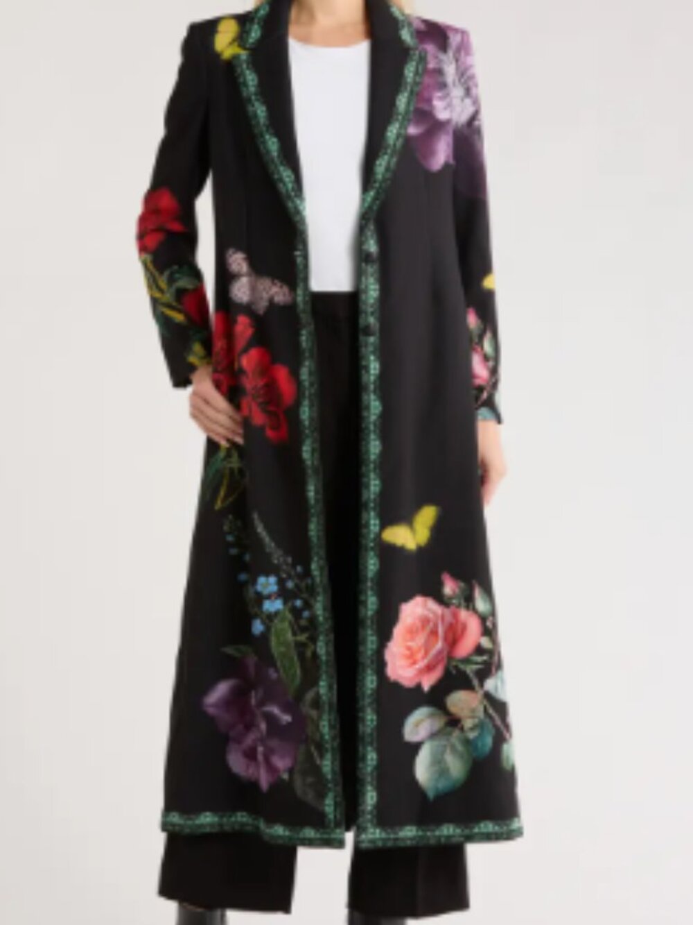 ✨ NWT Alice + Olivia "Bret" In The Wind Fitted Long Blazer Maxi Coat Size XS✨ - Picture 3 of 10